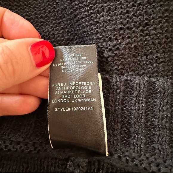 Akemi + Kin by Anthropologie Black Oversized Open Front Knit Cardigan - Picture 12 of 12